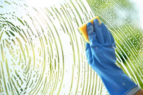 Professional oven cleaning with grease removal on kitchen appliance