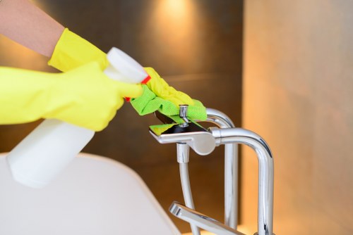 Professional regular cleaning in an office workspace