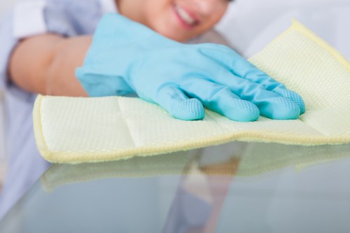 Post-construction cleaning of kitchen surfaces and cabinets