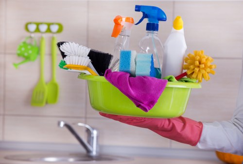 Microfiber cloths and cleaning products for home upkeep
