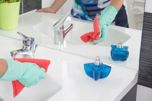 Deep cleaning a bathroom as part of one off cleaning