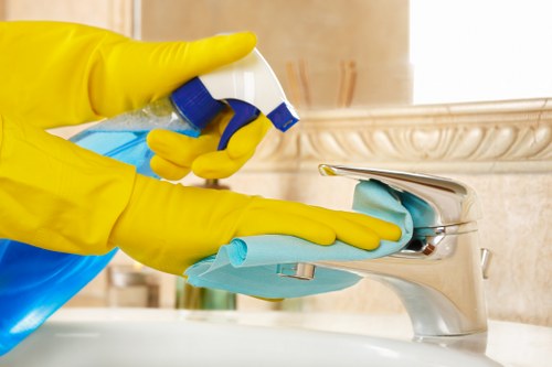 Cleaner maintaining shared hallway flooring and surfaces