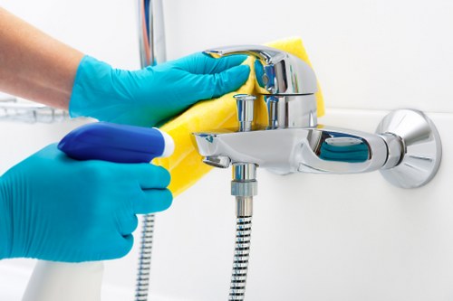 Professional mattress cleaning equipment in use