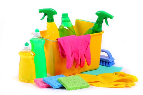 Professional short-term rental cleaning in a modern kitchen